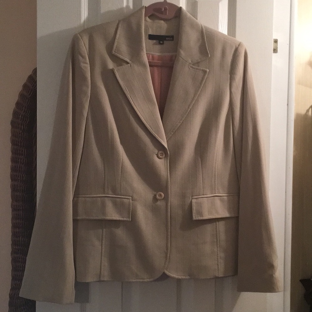 Dalia Beige Blazer Jacket Size 10